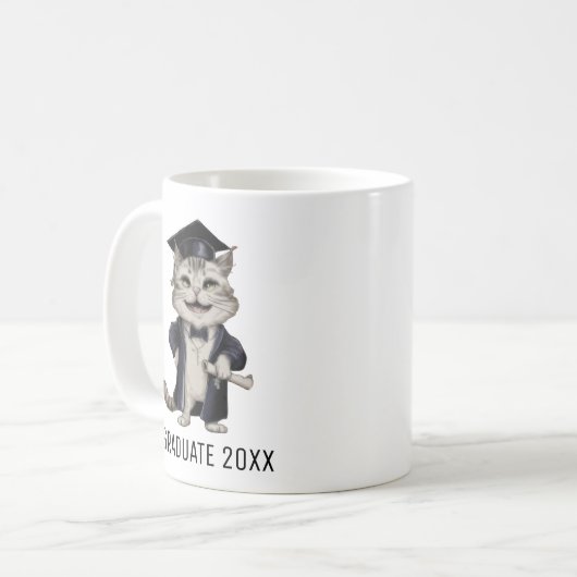 Mug Cute Cat Graduation Personalized (Devant gauche)