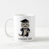 Mug Cute Cat Graduation Personalized (Gauche)