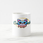Mug Cute Cat Illustration – Adorable “Cut Cat” Design (Centre)