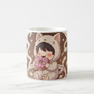 Mug Cute Cat in Coffee Cup - Cozy Adventure art