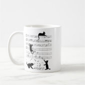 Mug Cute Cat Kitty Playing Music Note Clef (Gauche)