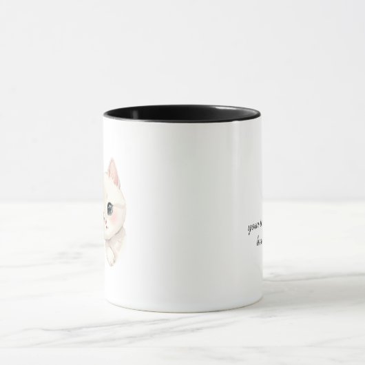 Mug Cute Cat Personalized text (Centre)