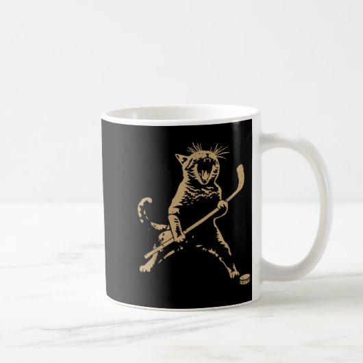 Mug Cute Cat Playing Ice Hockey Lover Player Funny (Droite)