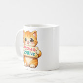 Mug Cute Cat Positive Vibes Illustration (Devant gauche)