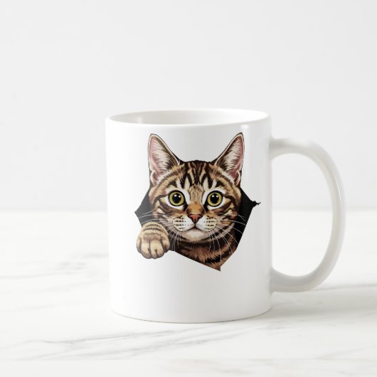 Mug Cute cat torn the fabric cat tearing (Droite)