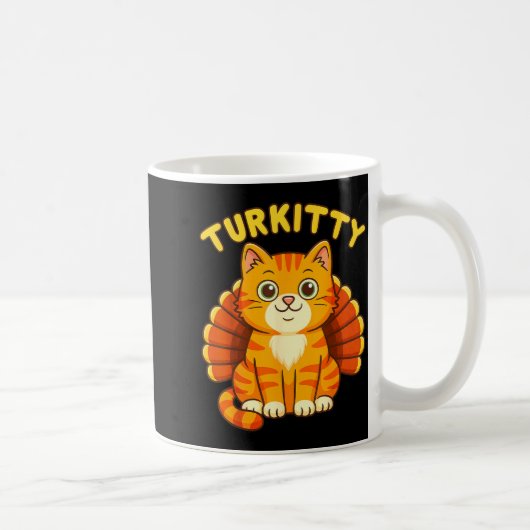 Mug Cute Cat Turkey Funny Thanksgiving For Men Women K (Droite)