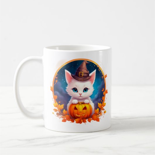 Mug Cute Cat Witch Pumpkin (Gauche)