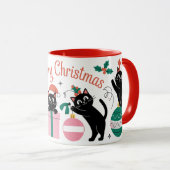 Mug Cute Cats Modern Merry Christmas Gifts Tree Bauble (Devant droit)