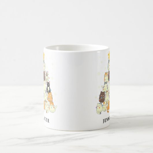 Mug Cute Cats sapin de Noël Personnalisé (Centre)