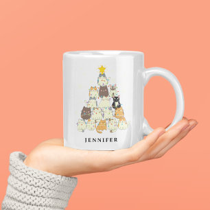 Mug Cute Cats sapin de Noël Personnalisé
