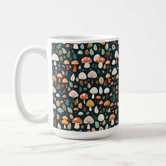 Mug Cute champignons feuille cottage design (Gauche)