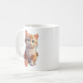 Mug Cute Chat Avec De Belles Fleurs (Devant gauche)