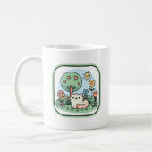 Mug Cute Chat Dans Un Jardin Doodart (Gauche)