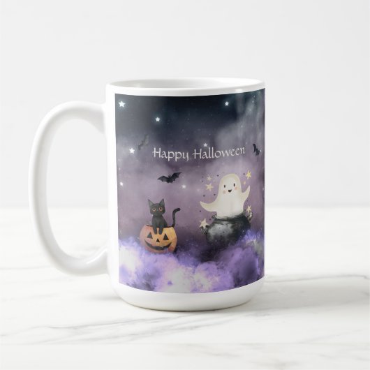 Mug Cute chat et Fantôme Halloween (Gauche)