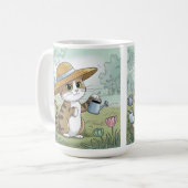 Mug Cute Chat Holding Watding Can Garden (Devant gauche)