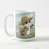 Mug Cute Chat Holding Watding Can Garden (Gauche)