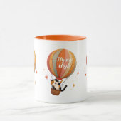 Mug Cute Chat Hot Air Balloon Whimsical Art (Centre)