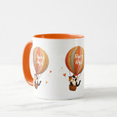 Mug Cute Chat Hot Air Balloon Whimsical Art (Devant gauche)