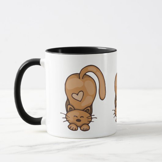 Mug Cute Chat Kitty Brown Avec Coeur (Gauche)