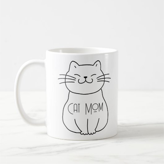 Mug Cute Chat Maman Smiling Chat Cartoon (Gauche)