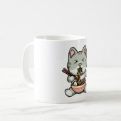 Mug Cute chat mangeant des nouilles soba dessin icône  (Devant gauche)