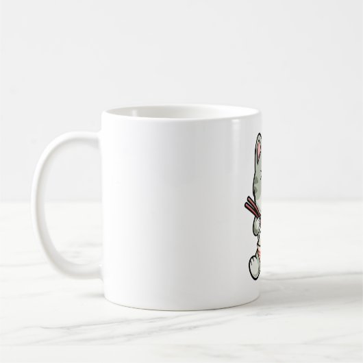 Mug Cute chat mangeant des nouilles soba dessin icône  (Gauche)