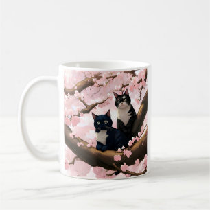 Mug Cute Chat Sur Un Arbre En Fleur De Cerise
