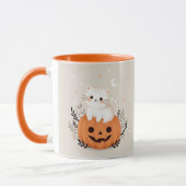 Mug Cute Chat Sur Une Illustration D'Halloween Citroui (Gauche)