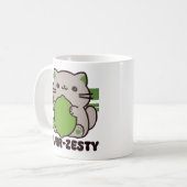 Mug Cute Chat tenant Pun de chaux (Devant gauche)