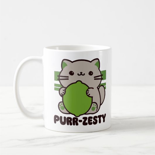 Mug Cute Chat tenant Pun de chaux (Gauche)