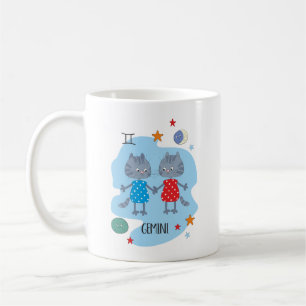 Mug Cute chat Zodiac   Gemini