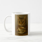 Mug Cute chaton boit du thé avec vous. (Gauche)