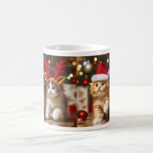 Mug Cute chatons avec le Père Noël et casquettes de re (Centre)