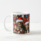Mug Cute chatons avec le Père Noël et casquettes de re (Gauche)