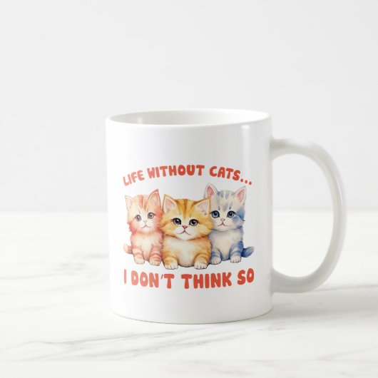 Mug Cute Chatons Colorés - Vie Sans Chats? (Droite)