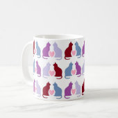 Mug Cute Chats et Coeurs Motif (Devant gauche)