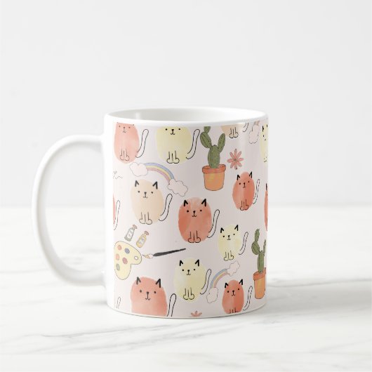 Mug Cute chats sans couture motif (Gauche)