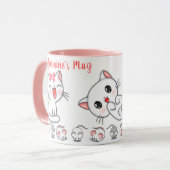 Mug Cute chatte personnalisée et souris enfants (Devant gauche)
