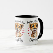 Mug Cute Cheetah Lover Faune Art avec accents de coeur (Devant droit)