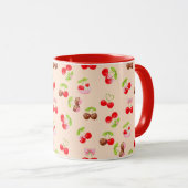 Mug Cute Cherry Dessert Pattern Sweet Aesthetic Design (Devant droit)