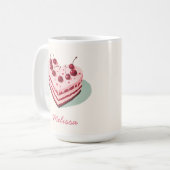 Mug Cute Cherry Heart Nom du gâteau Saint-Valentin (Devant gauche)