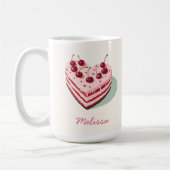 Mug Cute Cherry Heart Nom du gâteau Saint-Valentin (Gauche)