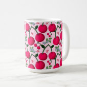 Mug Cute Cherry  Pattern, Glossy Kawaii Fruit (Devant droit)
