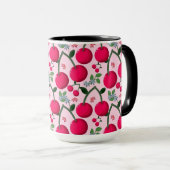 Mug Cute Cherry  Pattern, Glossy Kawaii Fruit (Devant droit)
