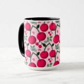 Mug Cute Cherry  Pattern, Glossy Kawaii Fruit (Devant gauche)