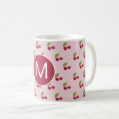 Mug Cute Cherry Pattern Personalised Monogram (Devant droit)