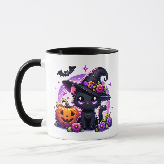 Mug Cute Chibi Happy Halloween Citrouille Personnalisé (Gauche)