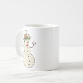Mug Cute Chickadee et Snowman, Oiseaux d'hiver (Devant gauche)