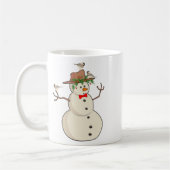 Mug Cute Chickadee et Snowman, Oiseaux d'hiver (Gauche)
