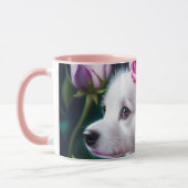Mug Cute Chien Et Collection Rose (Gauche)